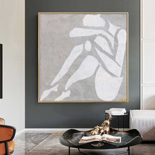 Load image into Gallery viewer, Nude Art Gray And White Art Abstract Painting Dp058