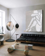 Load image into Gallery viewer, Nude Art Gray And White Art Abstract Painting Dp058