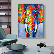 Load image into Gallery viewer, Bright Elephant Painting Colorful Abstract Art Modern Decor DP052
