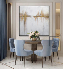 Load image into Gallery viewer, Beige Painting Gold Painting on Canvas Wall Art Office Decor Bp080