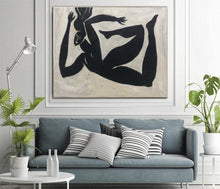 Load image into Gallery viewer, Black And White Greek Athletes Paintings On Canvas Minimalist Art Kp030