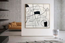 Load image into Gallery viewer, Black And White Oil Painting On Canvas For Living Room Kp050