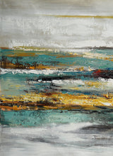 Load image into Gallery viewer, Turquoise Teal Blue Modern Texture Abstract Canvas Wall Art Ap089