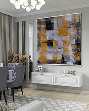 Load image into Gallery viewer, Gold Black Gray Minimal Abstract Painting Large Size Art Ap093