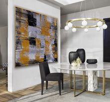 Load image into Gallery viewer, Gold Black Gray Minimal Abstract Painting Large Size Art Ap093