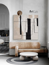 Load image into Gallery viewer, Beige And White Abstract Art Neutral Interior Decor Wall Decor Qp073