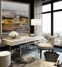 Load image into Gallery viewer, Gray Gold Brown Textured Abstract Artwork Oversized Art for Sale Ap088