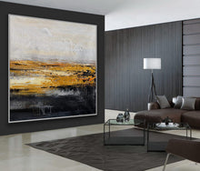 Load image into Gallery viewer, Black And White Gold Minimalist Abstract Oversize Canvas Wall Art Ap079
