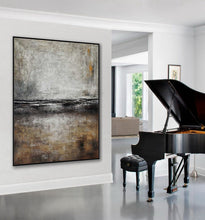 Load image into Gallery viewer, Vertical Neutral Color Textured Minimal Abstract Painting Ap068