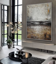 Load image into Gallery viewer, Vertical Neutral Color Textured Minimal Abstract Painting Ap068