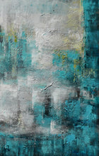 Load image into Gallery viewer, Turquoise Teal Color Abstract Acrylic Painting On Canvas Ap101