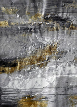 Load image into Gallery viewer, Glod Leaf Abstract Art Black GrayTextured Abstract Painting Ap057