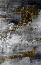 Load image into Gallery viewer, Glod Leaf Abstract Art Black GrayTextured Abstract Painting Ap057