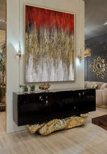 Load image into Gallery viewer, Red Gold Artwork Textured Abstract Painting Canvas Wall Art Ap098