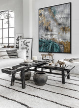 Load image into Gallery viewer, Green Gray White Gold Leaf Abstract Painting Giant Wall Decor Ap097