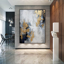 Load image into Gallery viewer, Gold And Gray Wall Art Decor Gray Abstract Art Painting Oversize Wall Art