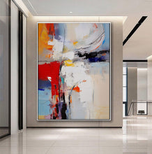 Load image into Gallery viewer, Blue Red Abstrat Painting Modern Wall Art For Living Room Bed ROOM