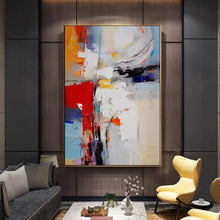 Load image into Gallery viewer, Blue Red Abstrat Painting Modern Wall Art For Living Room Bed ROOM