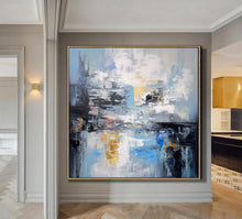 Load image into Gallery viewer, Extra Large Wall Art Blue Abstrat Painting Modern Wall Art For Living Room