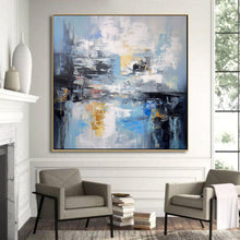 Load image into Gallery viewer, Extra Large Wall Art Blue Abstrat Painting Modern Wall Art For Living Room