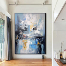 Load image into Gallery viewer, Extra Large Wall Art Blue Abstrat Painting Modern Wall Art For Living Room