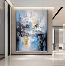 Load image into Gallery viewer, Extra Large Wall Art Blue Abstrat Painting Modern Wall Art For Living Room