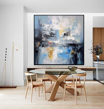 Load image into Gallery viewer, Extra Large Wall Art Blue Abstrat Painting Modern Wall Art For Living Room