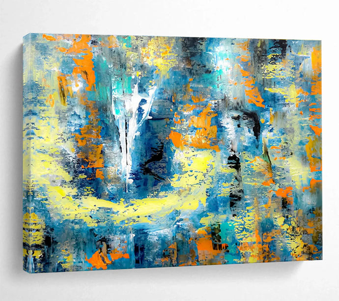 Bold Blue Energy: A Dynamic Abstract Expressionist Masterpiece