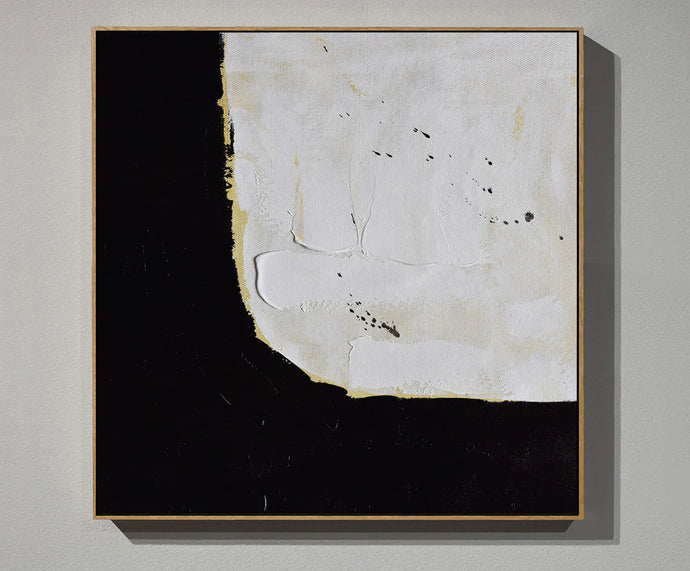 Exploring the Profound Depths of Black and White Abstract Painting Original Textured Painting Yp043