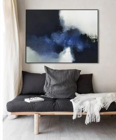 Elevating Your Space with an Abstract Canvas for a Black Sofa