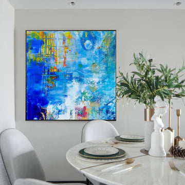 Bringing a Touch of Tranquility: The Versatility of Blue Abstract Paintings in Home Decor"
