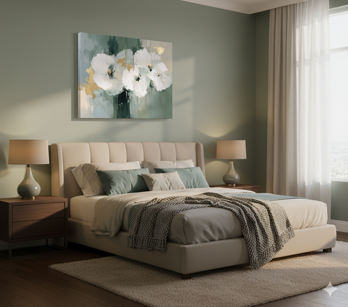 The Serene Appeal of "Whispers of Gold": Integrating Art into Everyday Interiors