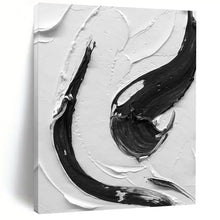 Load image into Gallery viewer, “Dynamic Black Strokes” – Jagged black impasto on white, varied textures DTP377
