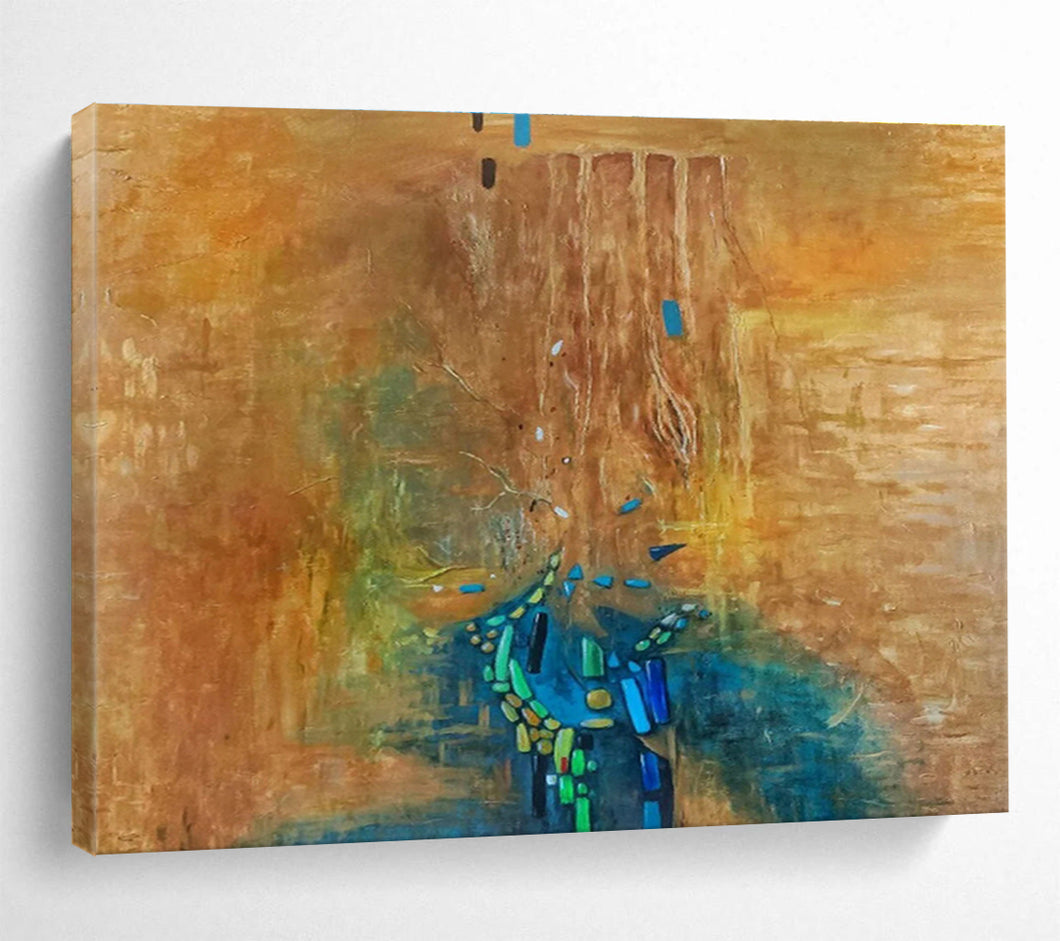 Mixed - Media Abstract Painting On Canvas DKH388