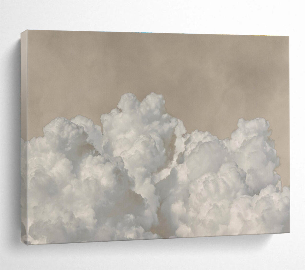 Soft Clouds on Beige Sky Abstract Art for Minimalist Bedroom & Calm Office DKH126