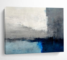 Load image into Gallery viewer, Gray and Blue Minimalist Horizon Abstract acrylic painting DLZ074
