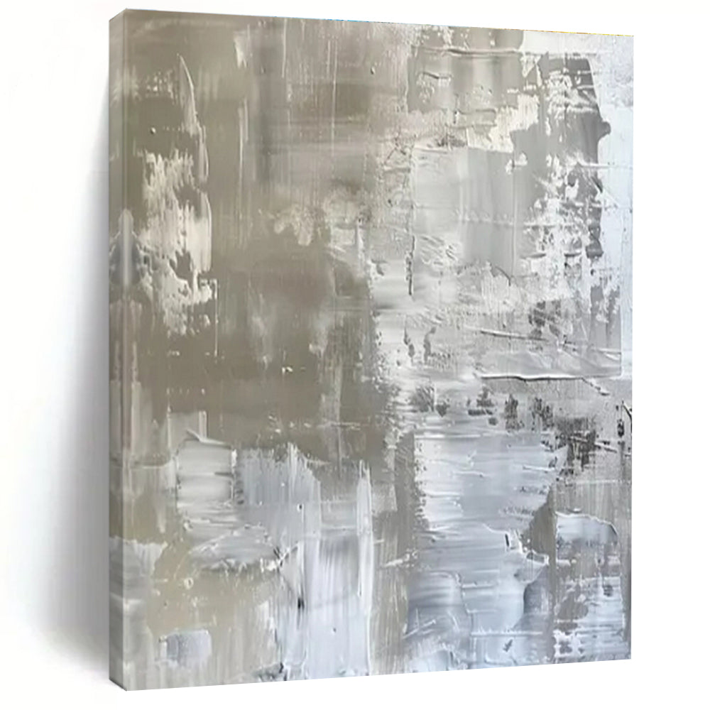 Silver - Gray Abstract Art for Modern Monochrome Home & Art Gallery LargeART0852
