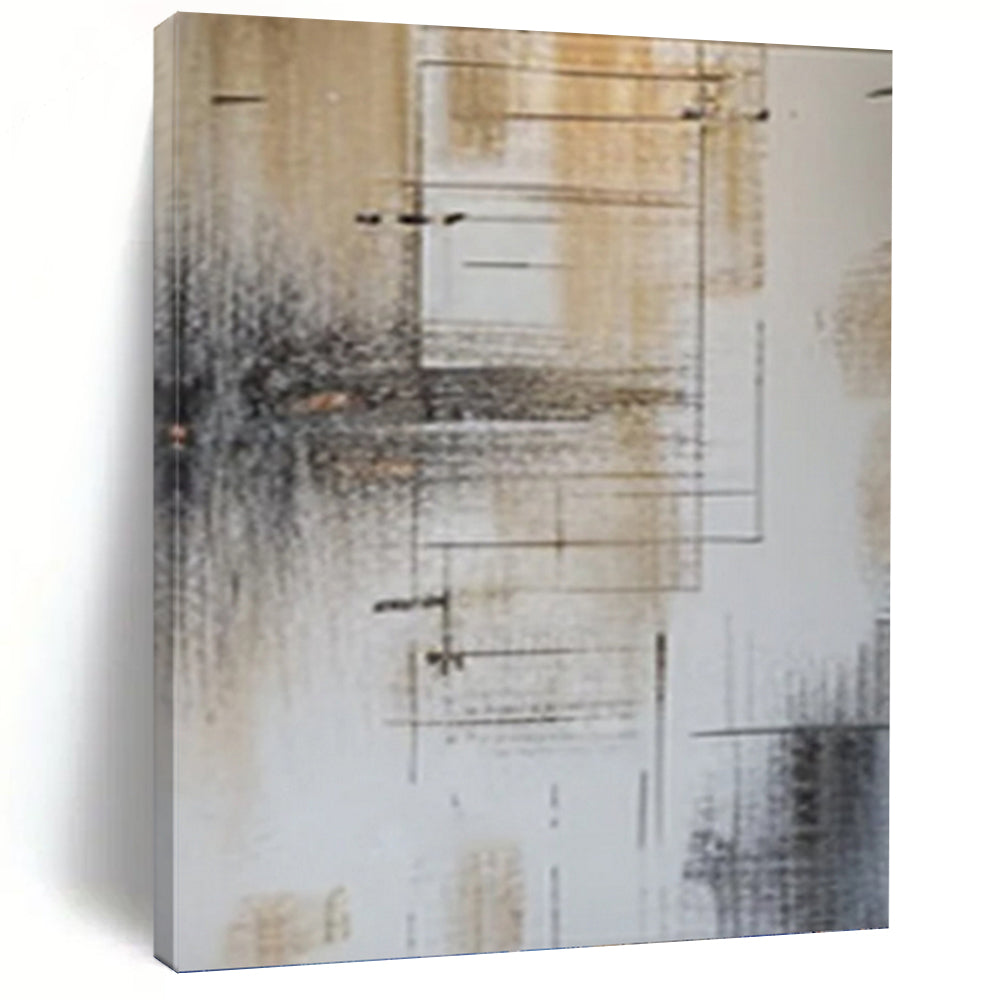 “Earth - Toned Geometric Abstract” Modern Painting on Canvas, Sophisticated Decor Pick DKH979