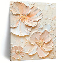 Load image into Gallery viewer, “Peach Floral Textured Art” - 3D Flower Art on Canvas DKH1389

