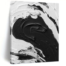 Load image into Gallery viewer, “Monochrome Impasto Wave” - Dramatic Minimalist Art on Canvas DKH1679
