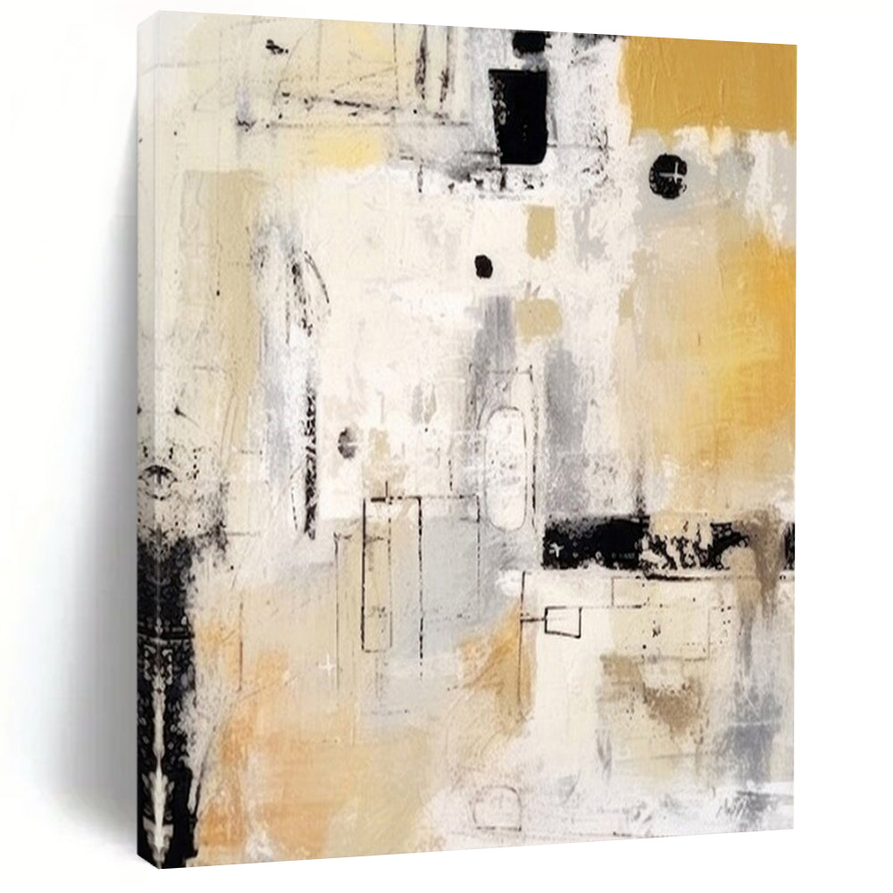 Neutral Geometric Abstract Acrylic Art, Perfect for Office & Dining Area LargeART1035
