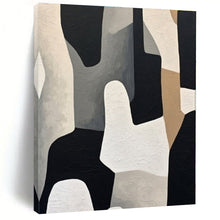 Load image into Gallery viewer, Monochromatic Geometric Abstract Canvas Painting, Suited for Minimalist Bedroom &amp; Modern Art Studio LargeART1280
