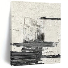Load image into Gallery viewer, “Layered Geometry” – Thin black and gray strokes, stacked forms on textured white DTP388
