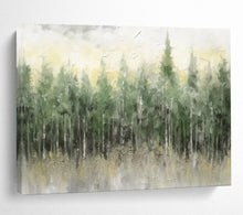 Load image into Gallery viewer, Misty Forest in Green and Gray Abstract acrylic painting DLZ065

