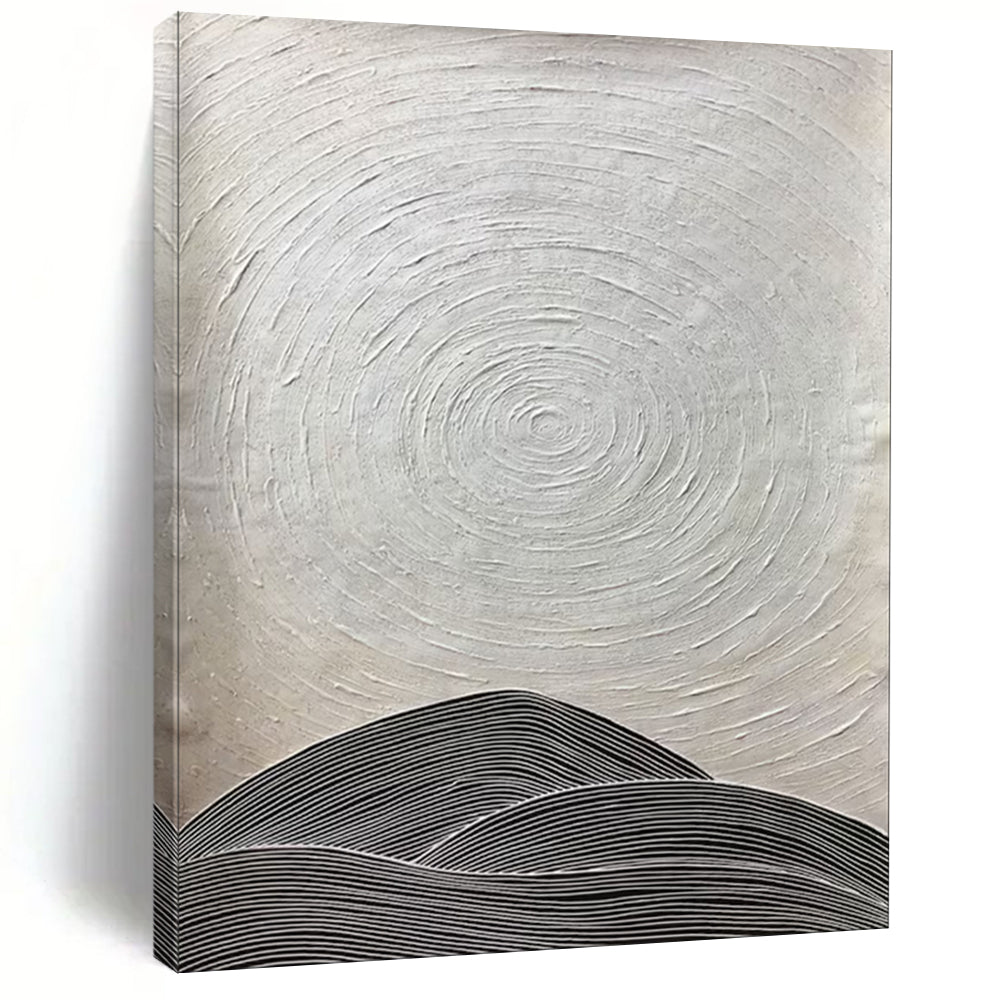 Black & White Textured Abstract Painting, Perfect for Industrial - Chic Loft & Modern Gallery Wall LargeART1960