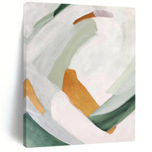 Load image into Gallery viewer, Soft Shapes in Green and White – Minimalist Abstract with Delicate Colors DTP257
