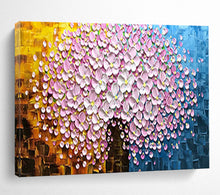 Load image into Gallery viewer, “Pink Blossom Tree” - Textured Floral Abstract Acrylic, Ideal for Bedroom and Conservatory DLZ231
