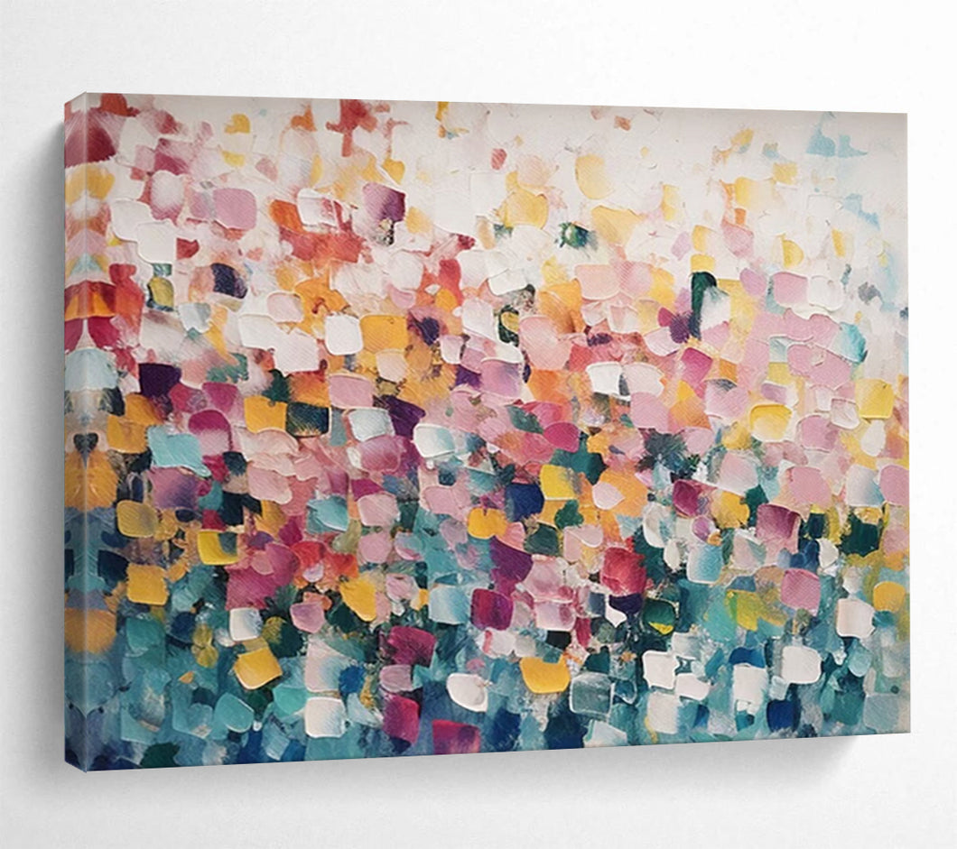 Vibrant Patchwork Abstract Large - scale acrylic painting DLZ162