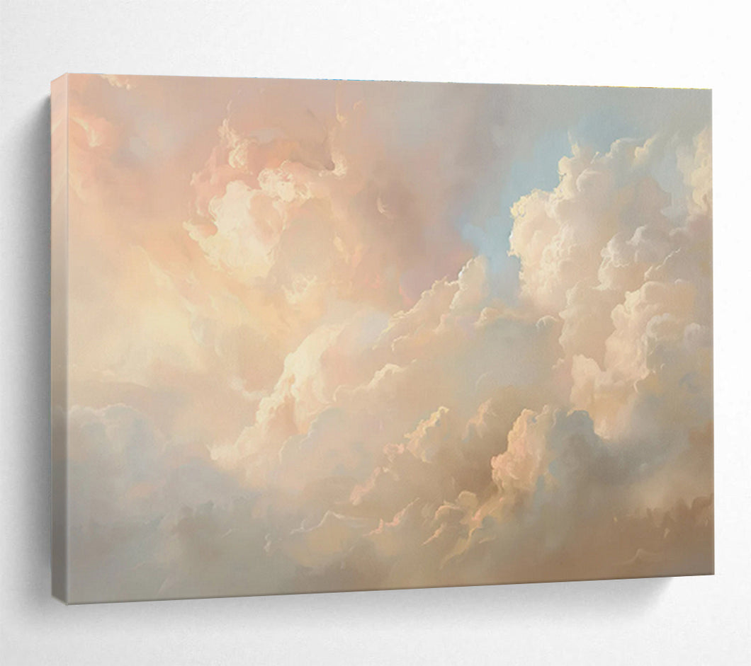 Fluffy Cloudscape Abstract Painting for Nursery & Meditation Room DKH209