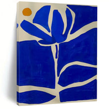 Load image into Gallery viewer, Blue and Orange Floral Abstract Art for Tropical - themed Bedroom &amp; Modern Garden Café LargeART0949
